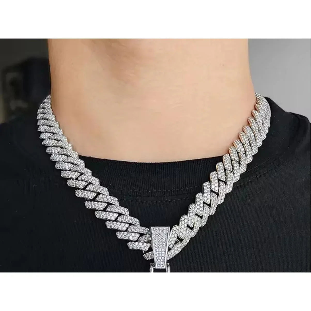 Hip Hop Square Cross Pendant Necklace |Moissanite Iced Out - CaratixJewelry